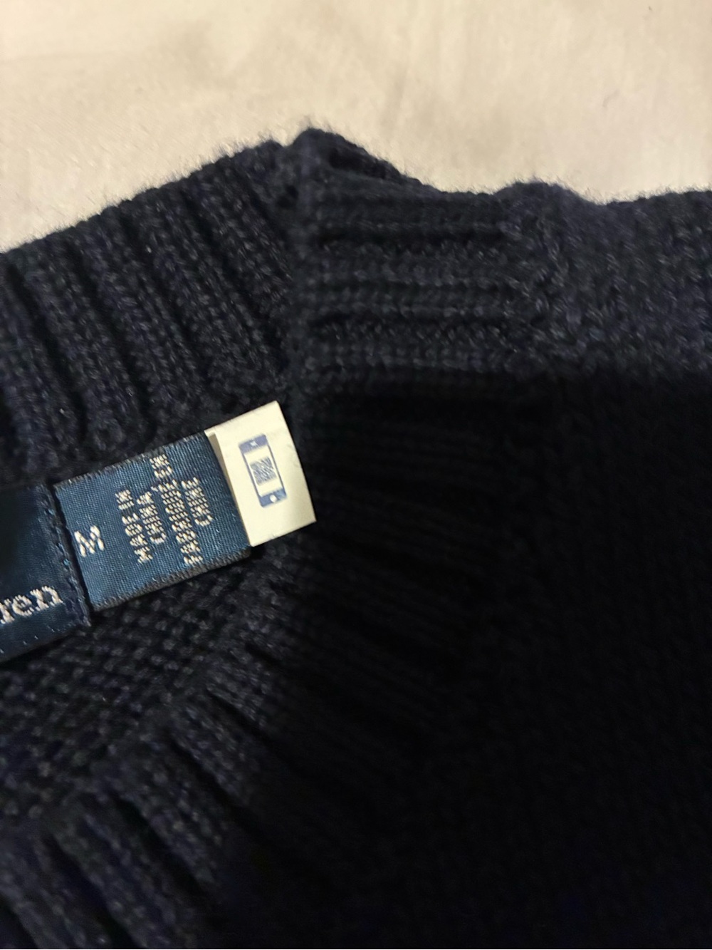 Polo by Ralph Lauren Navy Crewneck Sweater with Bear Intarsia - Picture 2 of 2